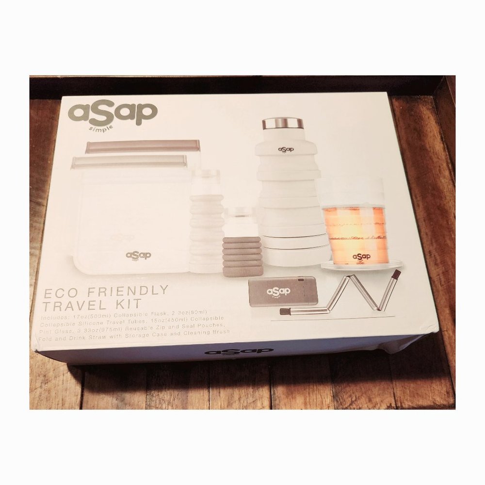 NEW! Two packs of asap ECO Friendly Travel Kit, in boxes never used...